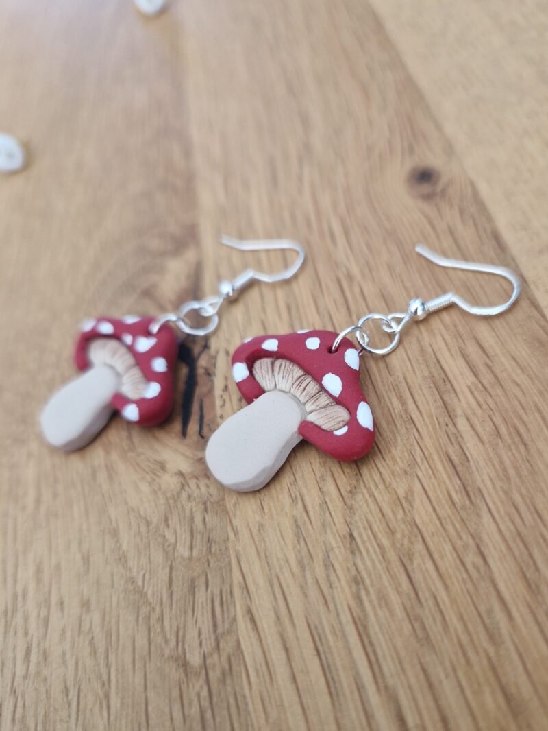 Boucles d'oreilles Champignons rouges – Image 4