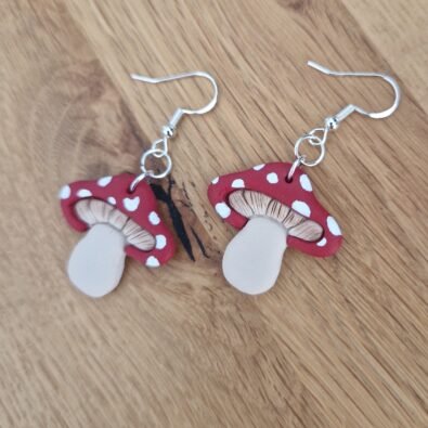 Boucles d'oreilles Champignons rouges