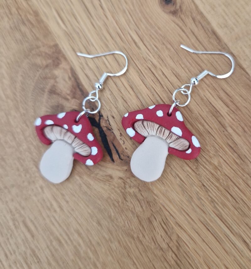 Boucles d'oreilles Champignons rouges