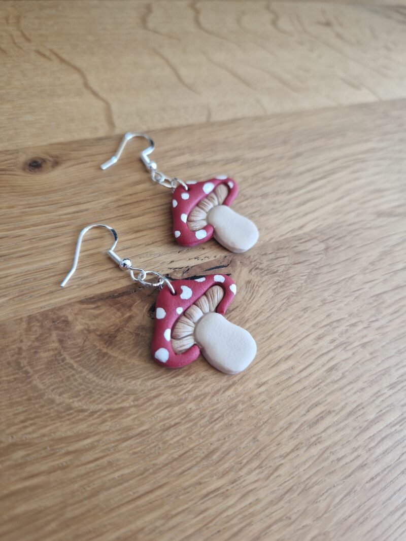 Boucles d'oreilles Champignons rouges – Image 3
