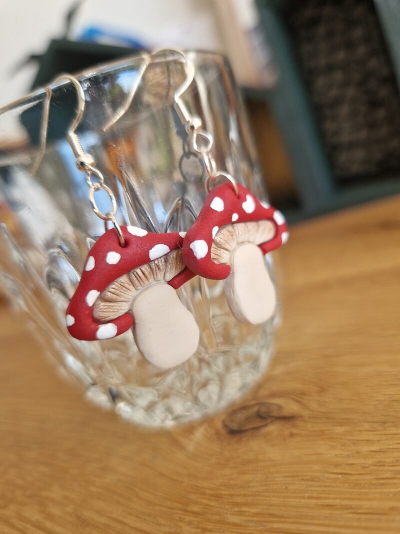 Boucles d'oreilles Champignons rouges – Image 2