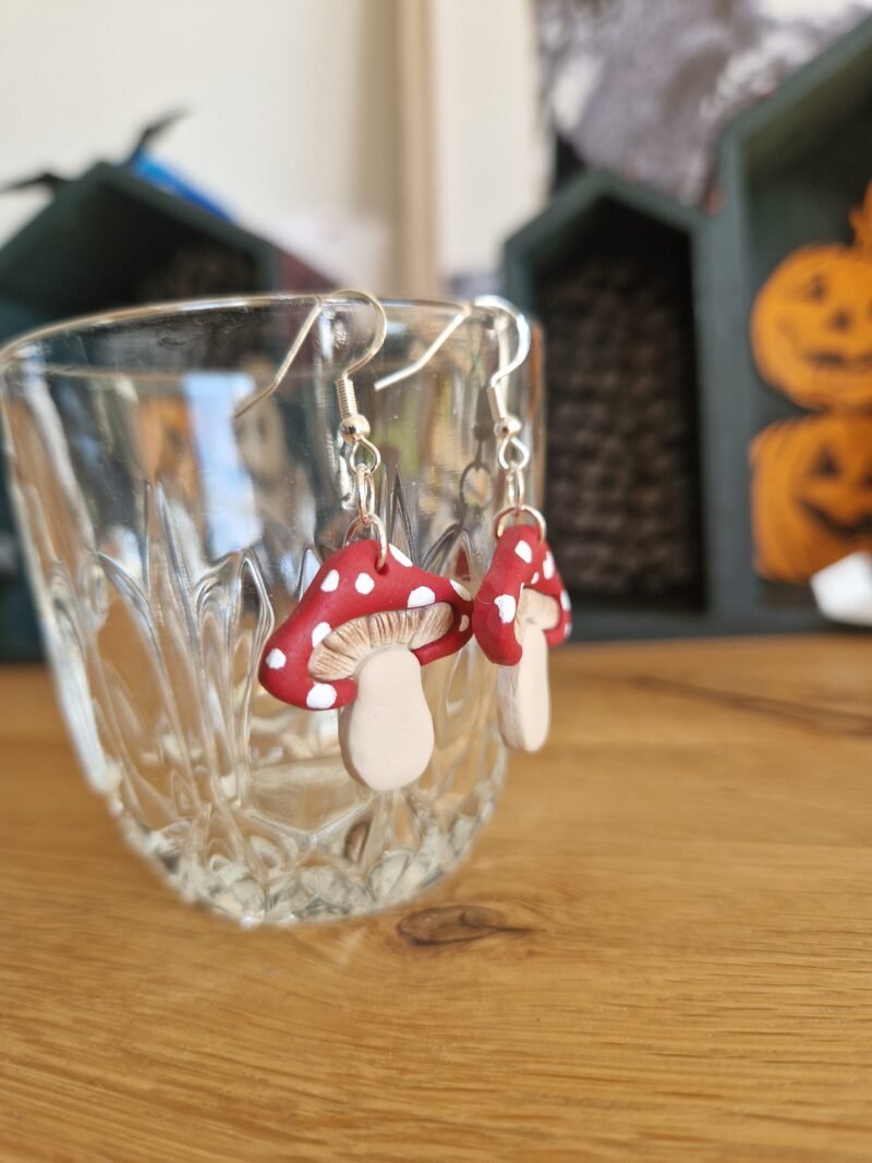 Boucles d'oreilles Champignons rouges – Image 5