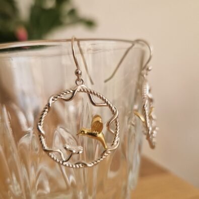 boucles d'oreilles oiseaux suspendus en Argent