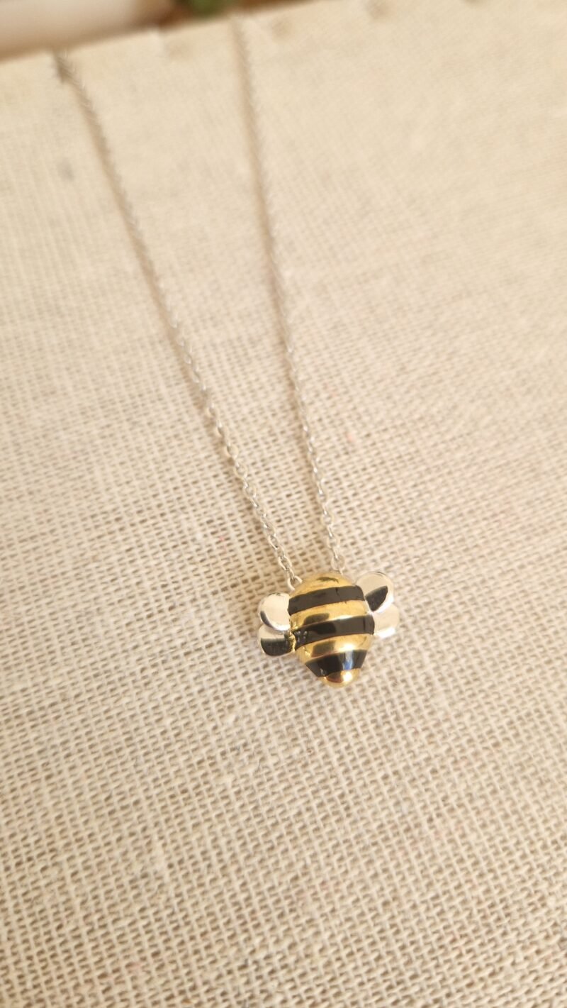 collier en Argent pendentif Abeille – Image 2