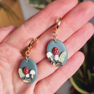 Boucles d’oreilles médaillon balade en forêt